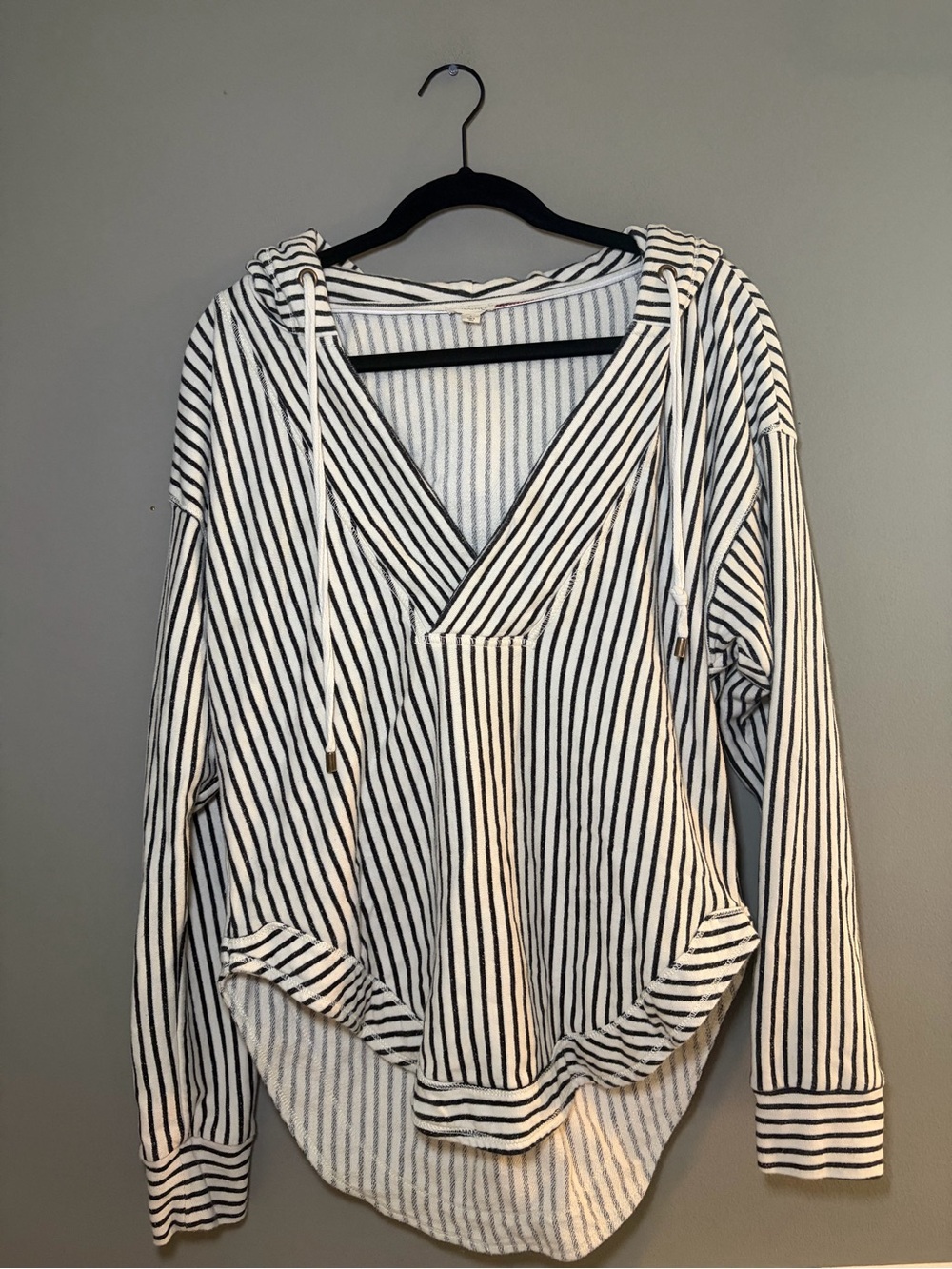 Pilcro Wharfside Hooded Sweatshirt Anthropologie Striped Pullover Hoodie Small